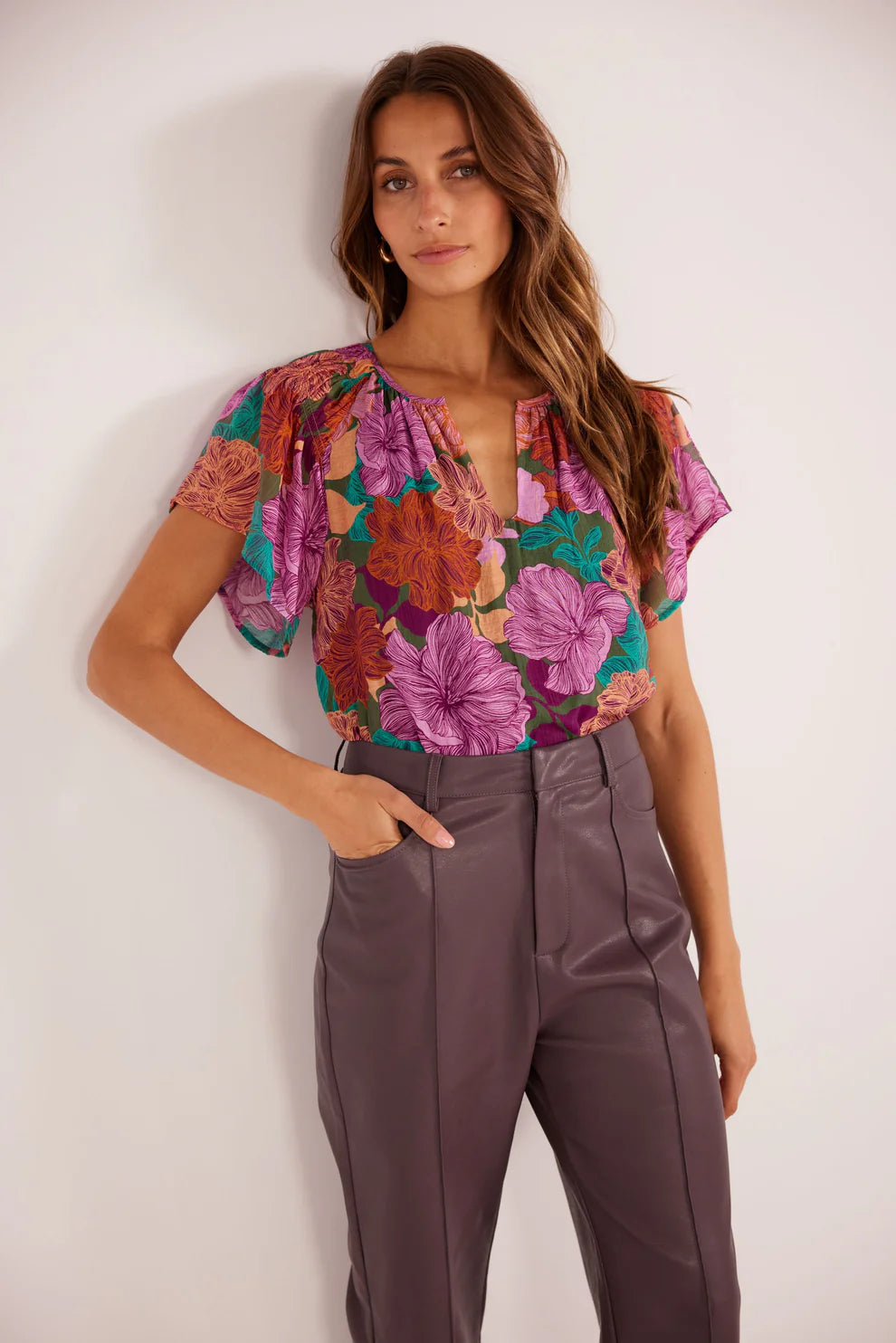 Minkpink Zora Flutter Sleeve Blouse