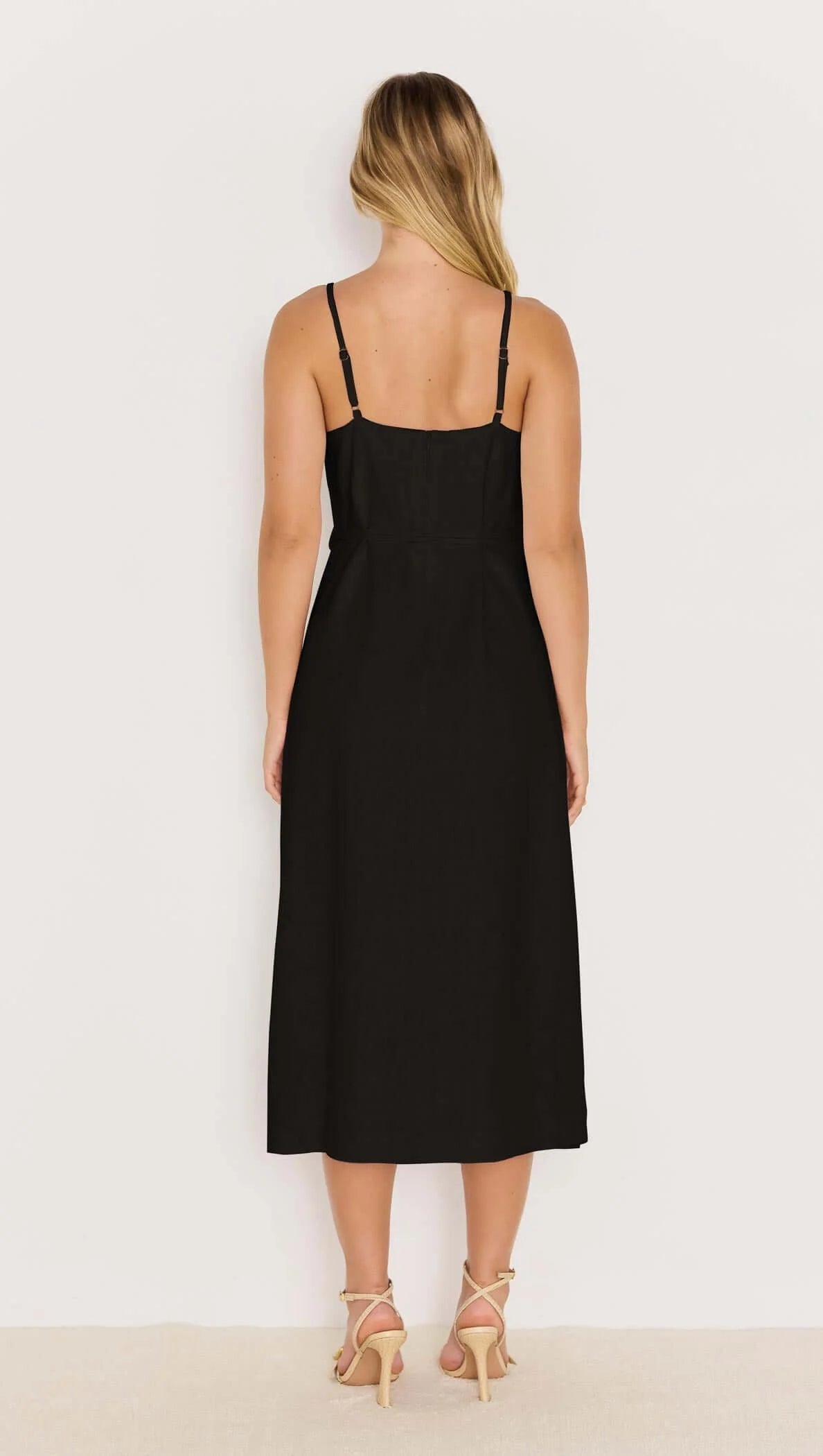 IRENA BELTED SUNDRESS - BLACK