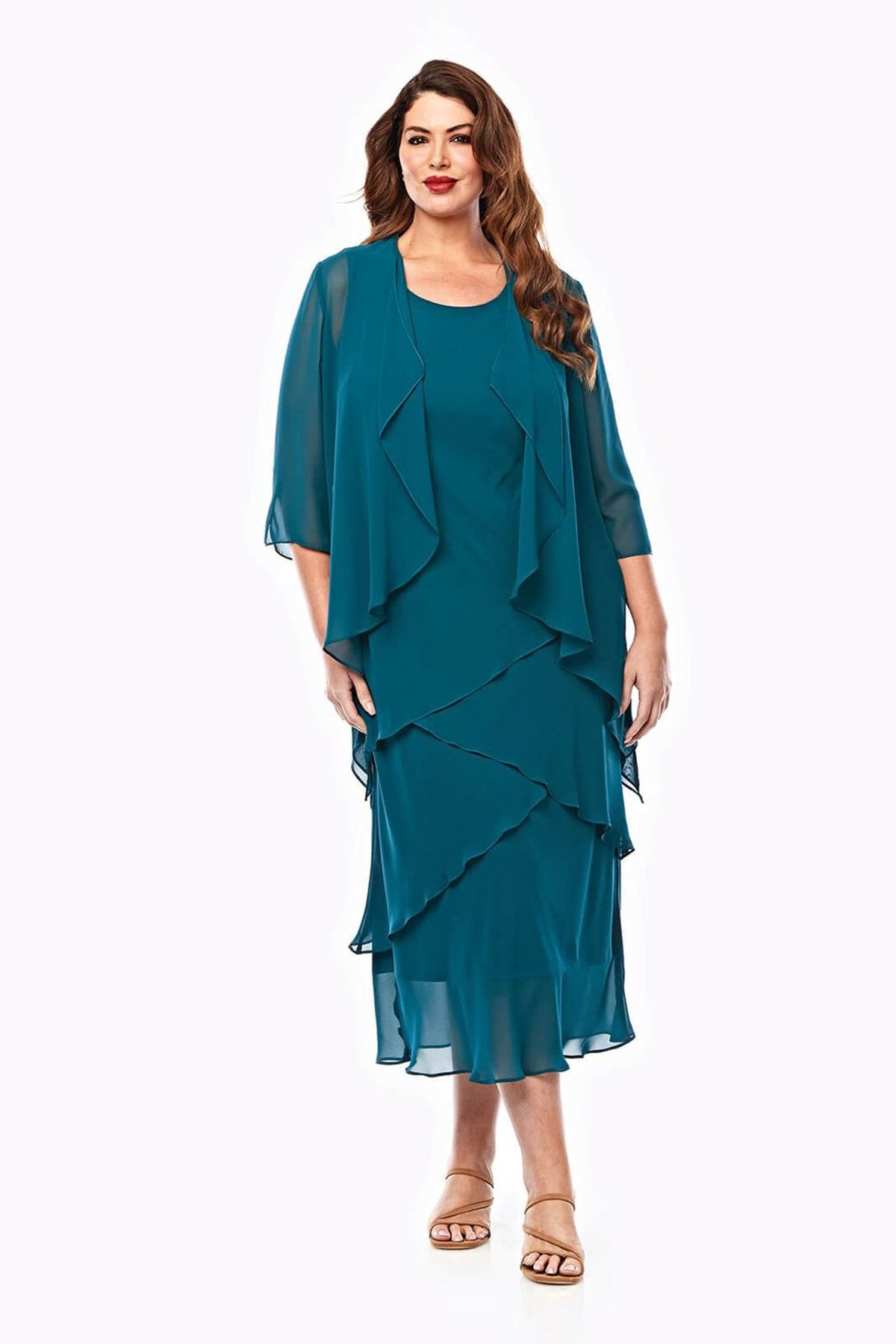 Jayla Jones Long Layer Dress - Emerald LJ0148