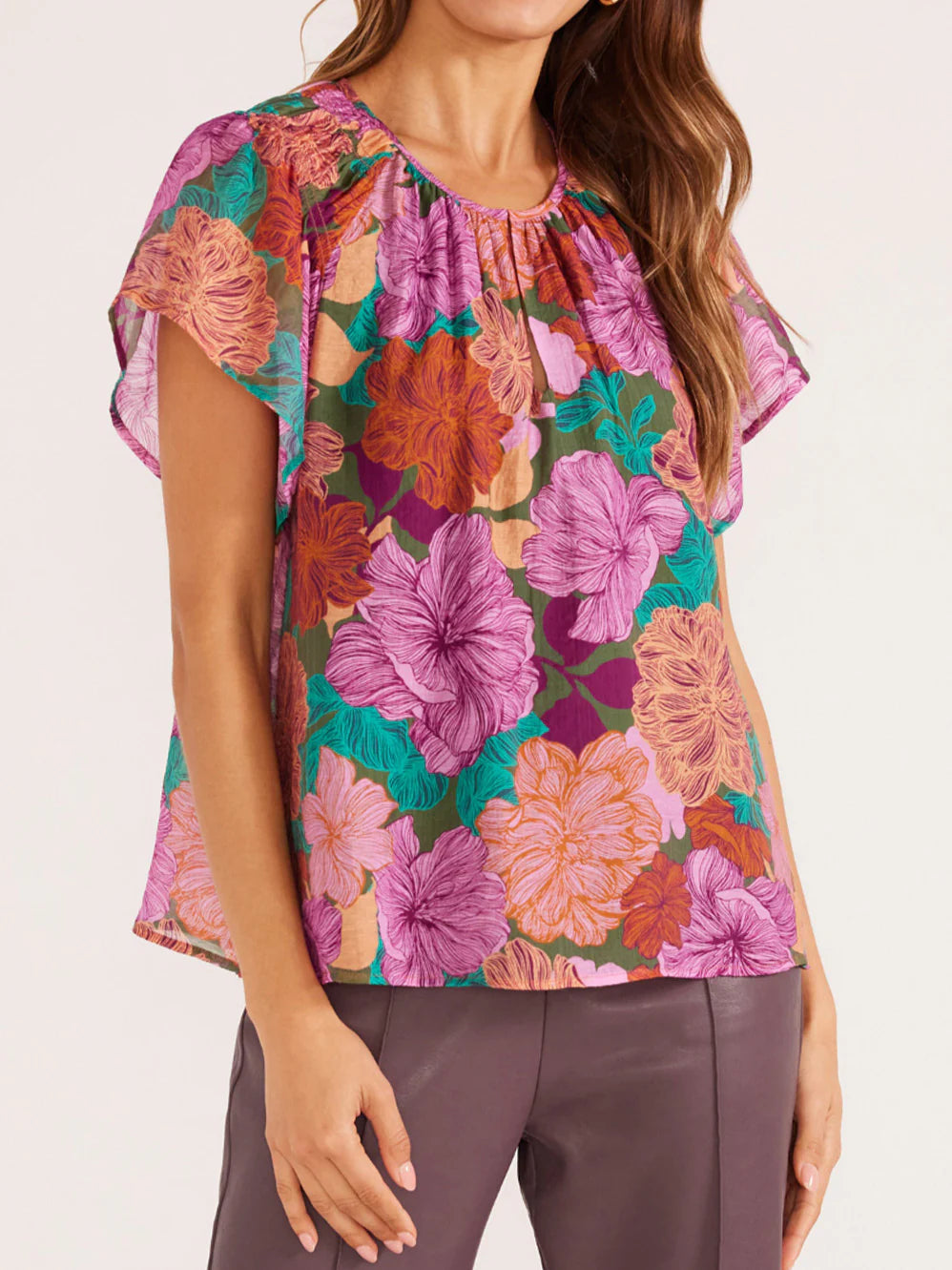 Minkpink Zora Flutter Sleeve Blouse