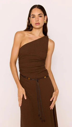 Minkpink Delphine Midi Dress Chocolate