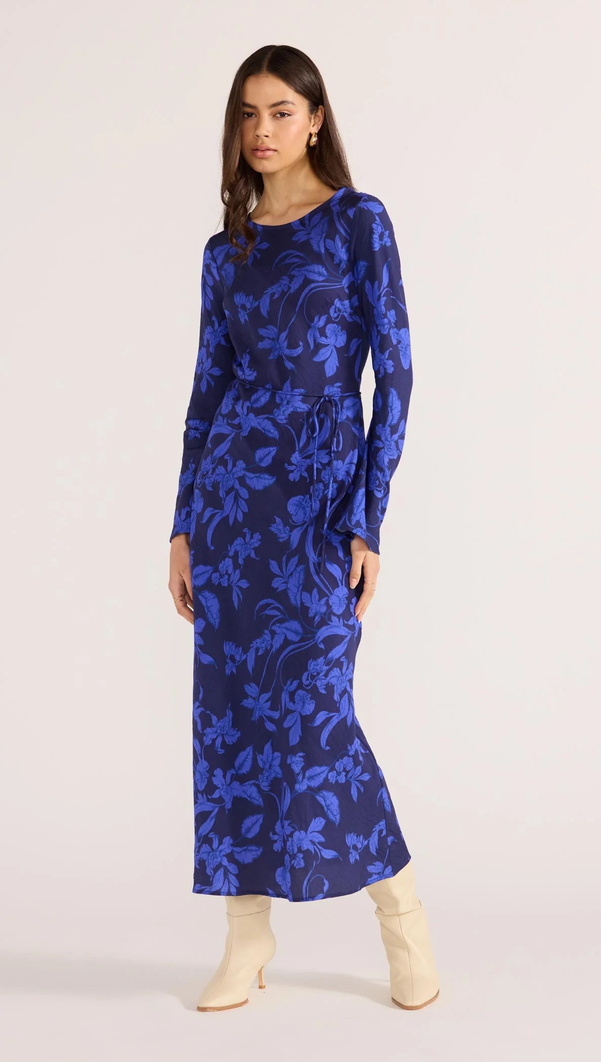 Minkpink Gianna Bias Maxi Dress MG2502665 Blue Floral