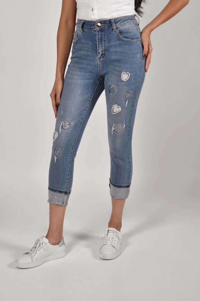Frank Lyman Blue Denim Pants 221123U