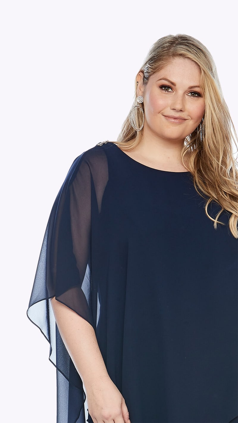 Layla Jones - jumpsuit with Chiffon - Midnight LJ0355