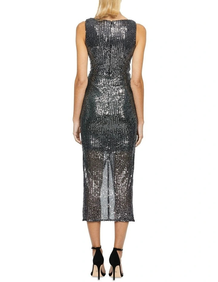 Bariano black sequin store dress