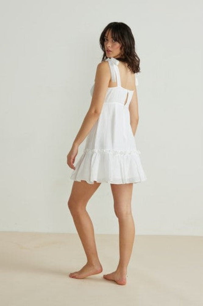 Minkpink Snowy Mini Dress White