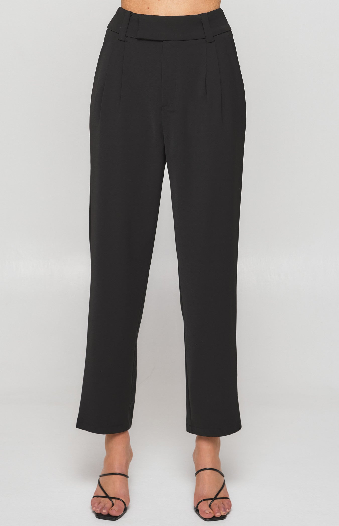Winnie & Co High Waistband Tapered Pants - Black