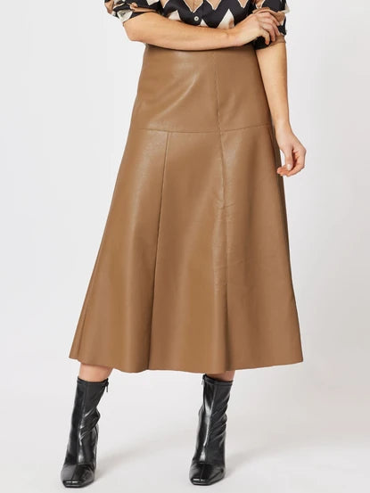 Hammock & Vine Brooke Vegan Leather Skirt - Coffee