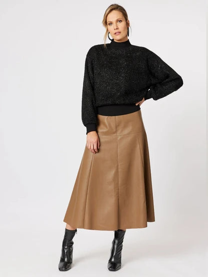 Hammock & Vine Brooke Vegan Leather Skirt - Coffee