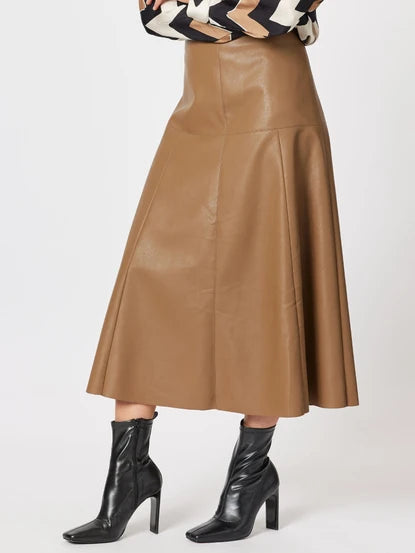 Hammock & Vine Brooke Vegan Leather Skirt - Coffee