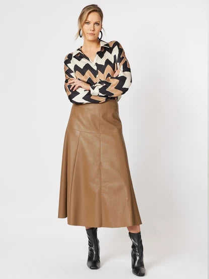 Hammock & Vine Brooke Vegan Leather Skirt - Coffee