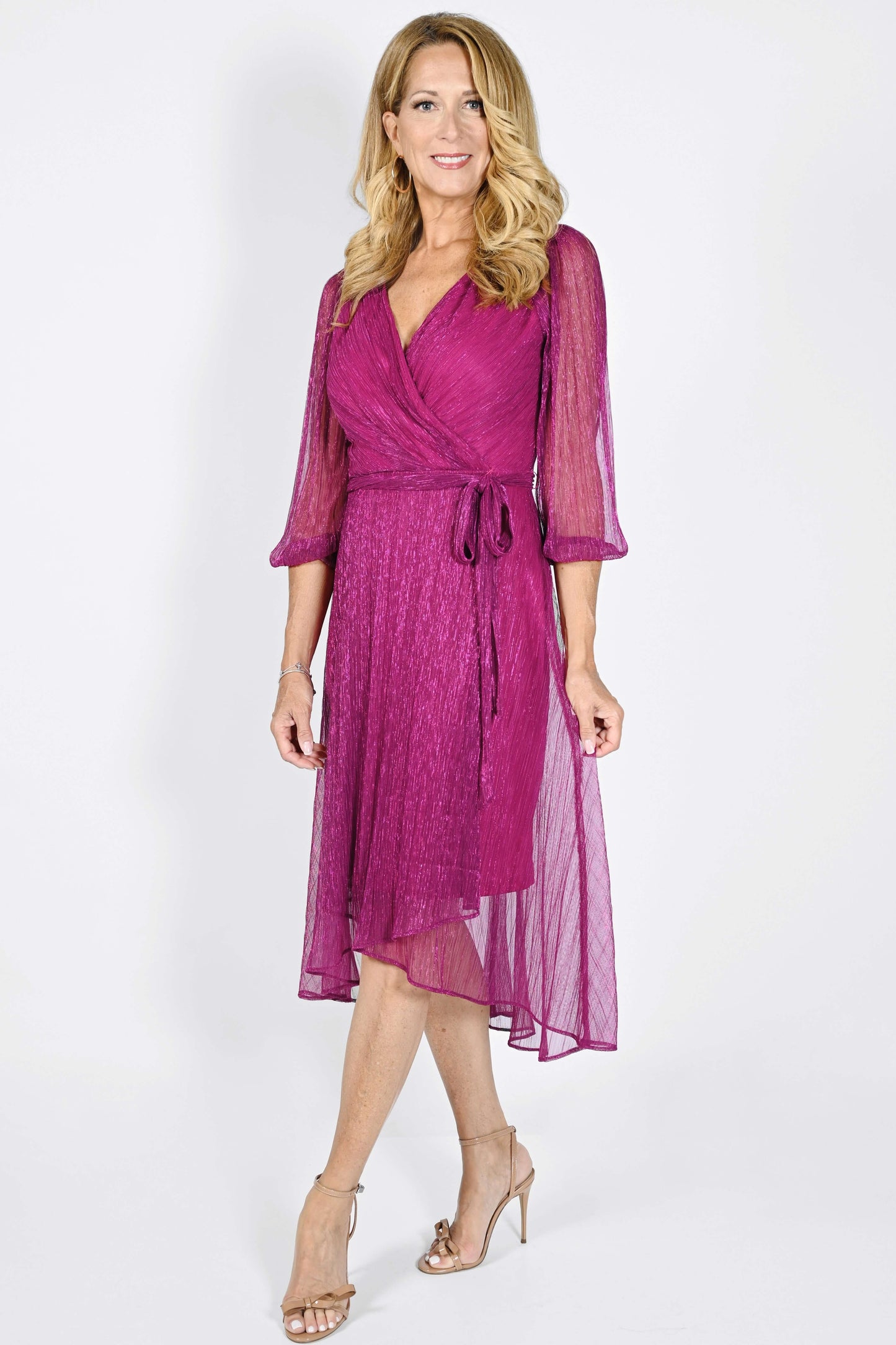 Frank Lyman -Shimmer Dress -Fuschia 232165