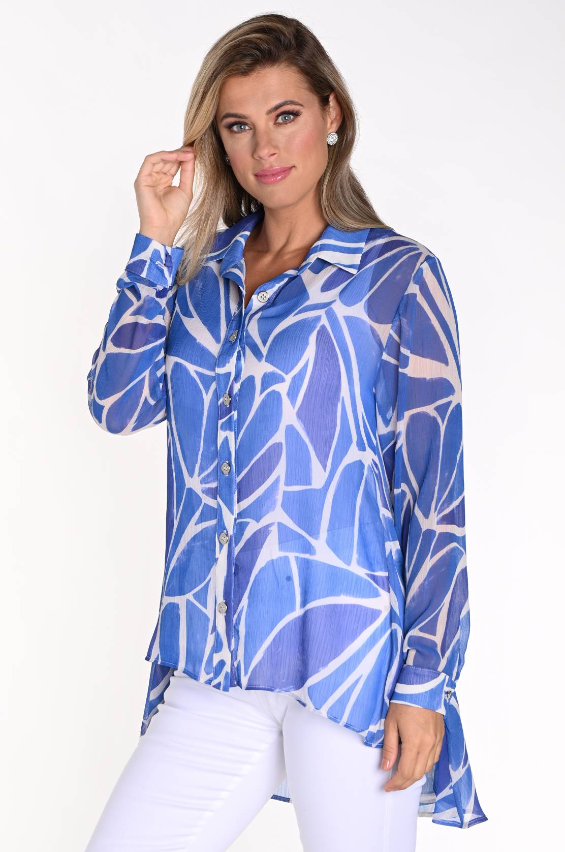 Frank Lyman Blue Print Shirt 241352U