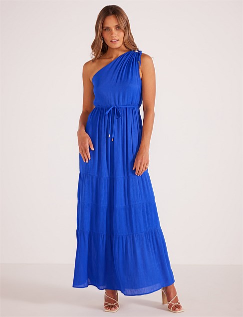 Minkpink Kameo One Shoulder Maxi Dress Cobalt