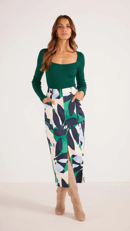 Minkpink Faven Drill Midi Skirt