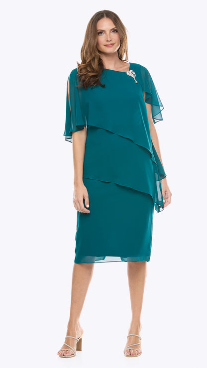 Jesse Harper JH0624 Chiffone Layered Dress Saphire