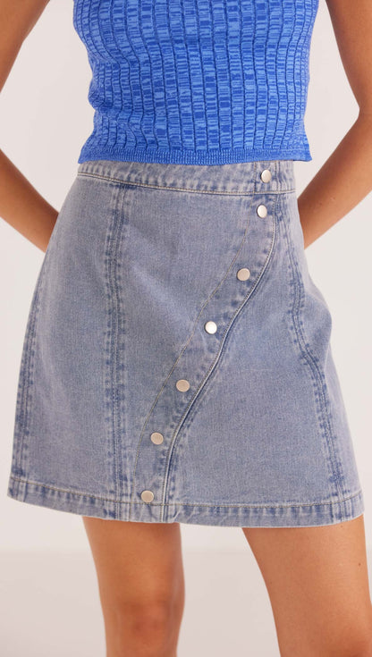 Minkpink Jessie Denim Mink Skirt MG2403931