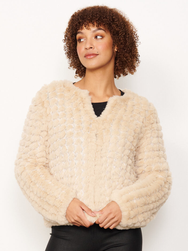 CAJU -FAUX FUR JACKE - Cream