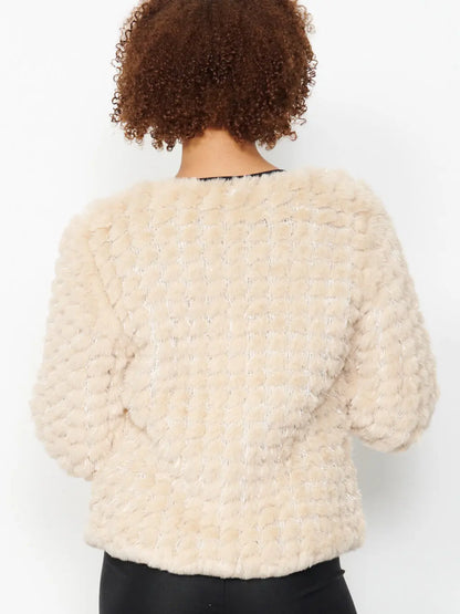 CAJU -FAUX FUR JACKE - Cream