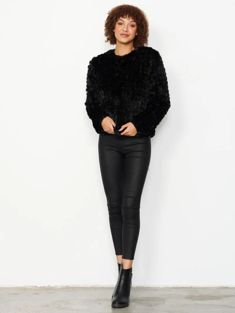 CAJU -FAUX FUR JACKE - Black