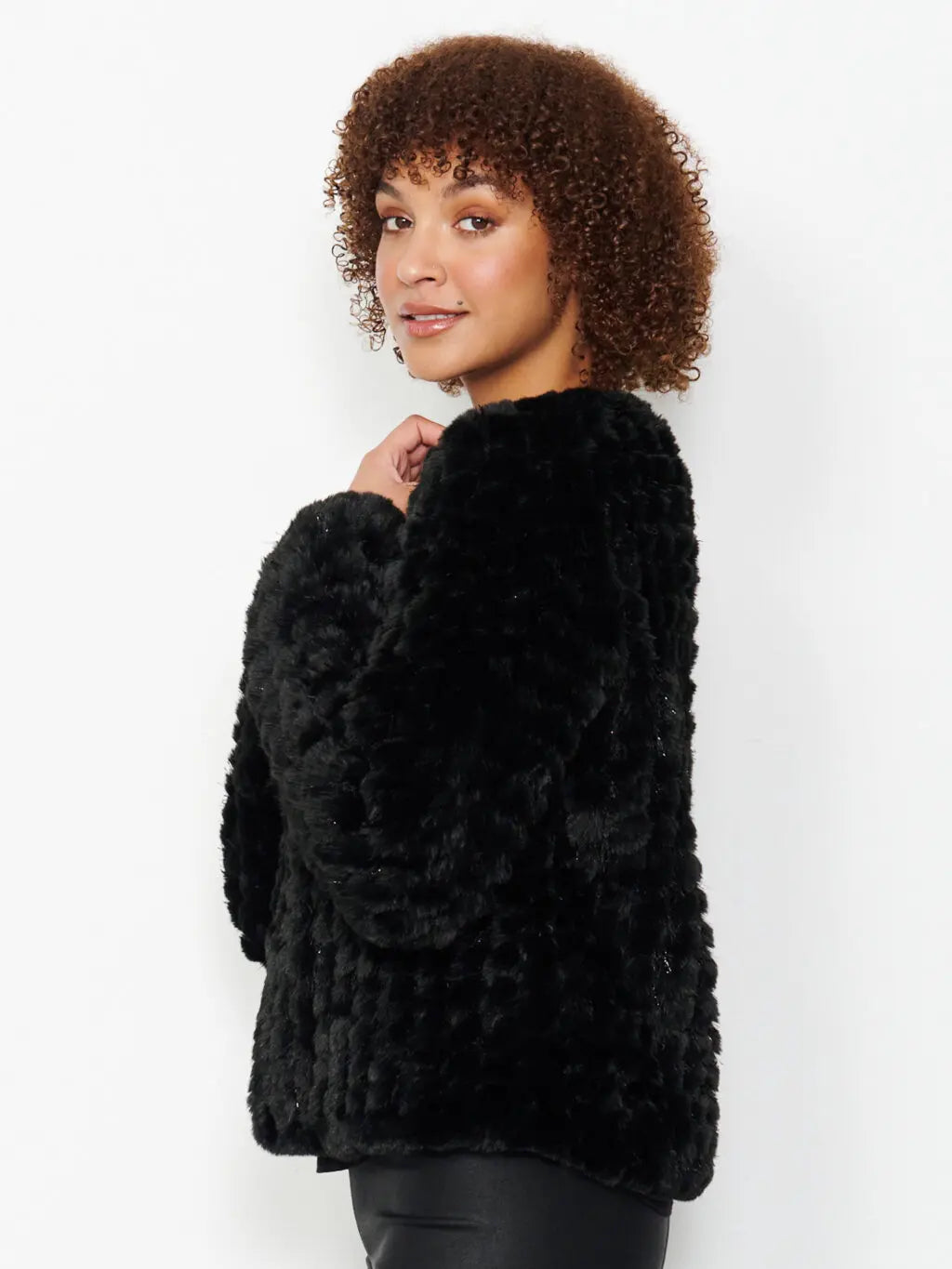 CAJU -FAUX FUR JACKE - Black