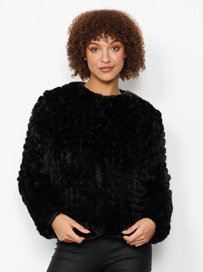 CAJU -FAUX FUR JACKE - Black