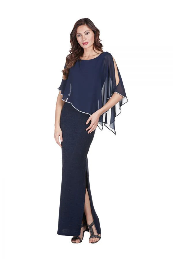 Frank Lyman Overlay Long Dress - Royal