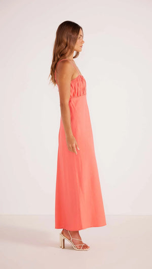 Minkpink Lila Ruched Slip Dress - Bright Pink
