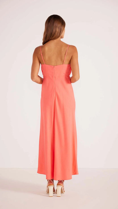 Minkpink Lila Ruched Slip Dress - Bright Pink