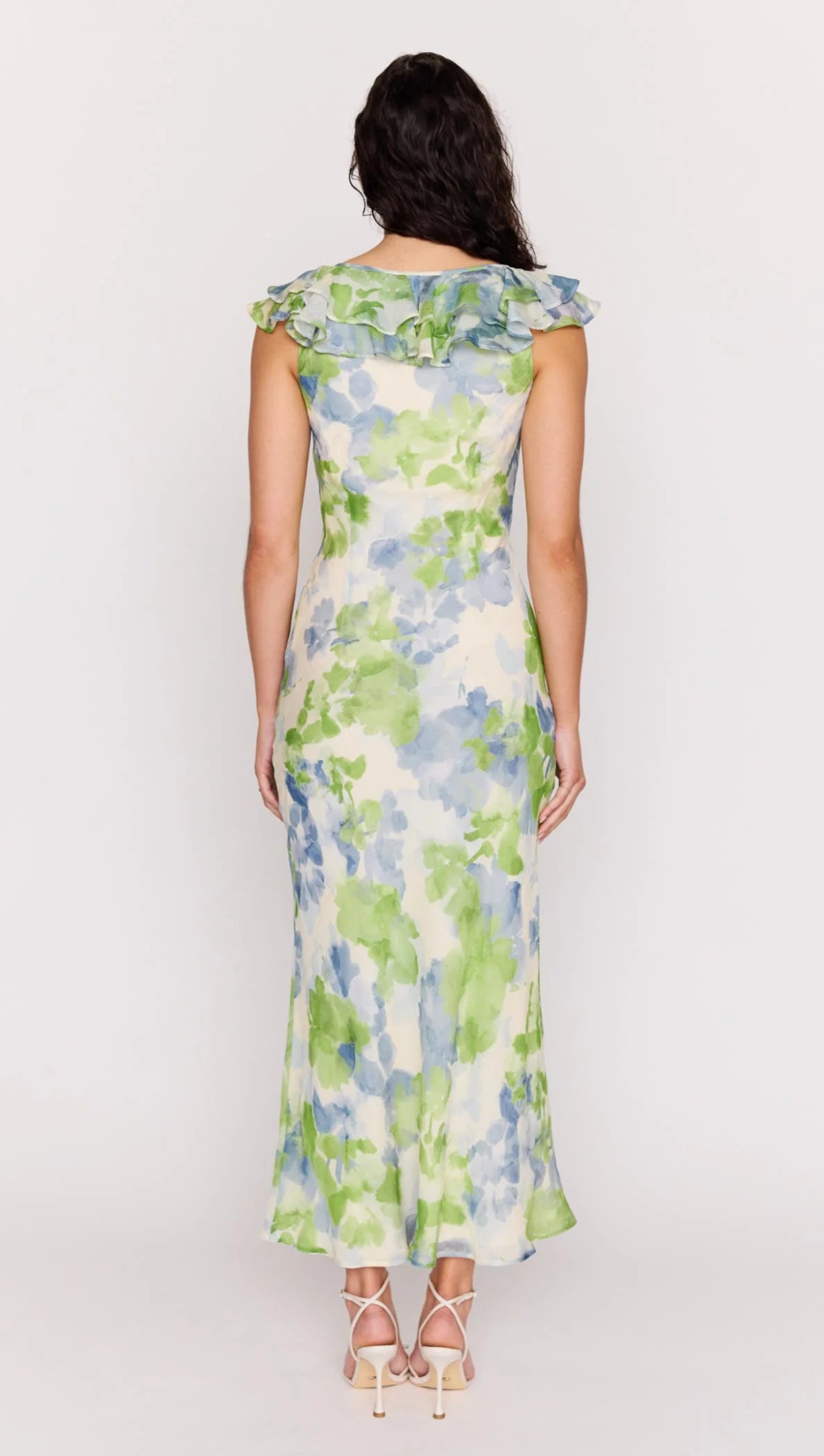 MINKPINK Watercolour Ruffled Midi Dress  MG2601450