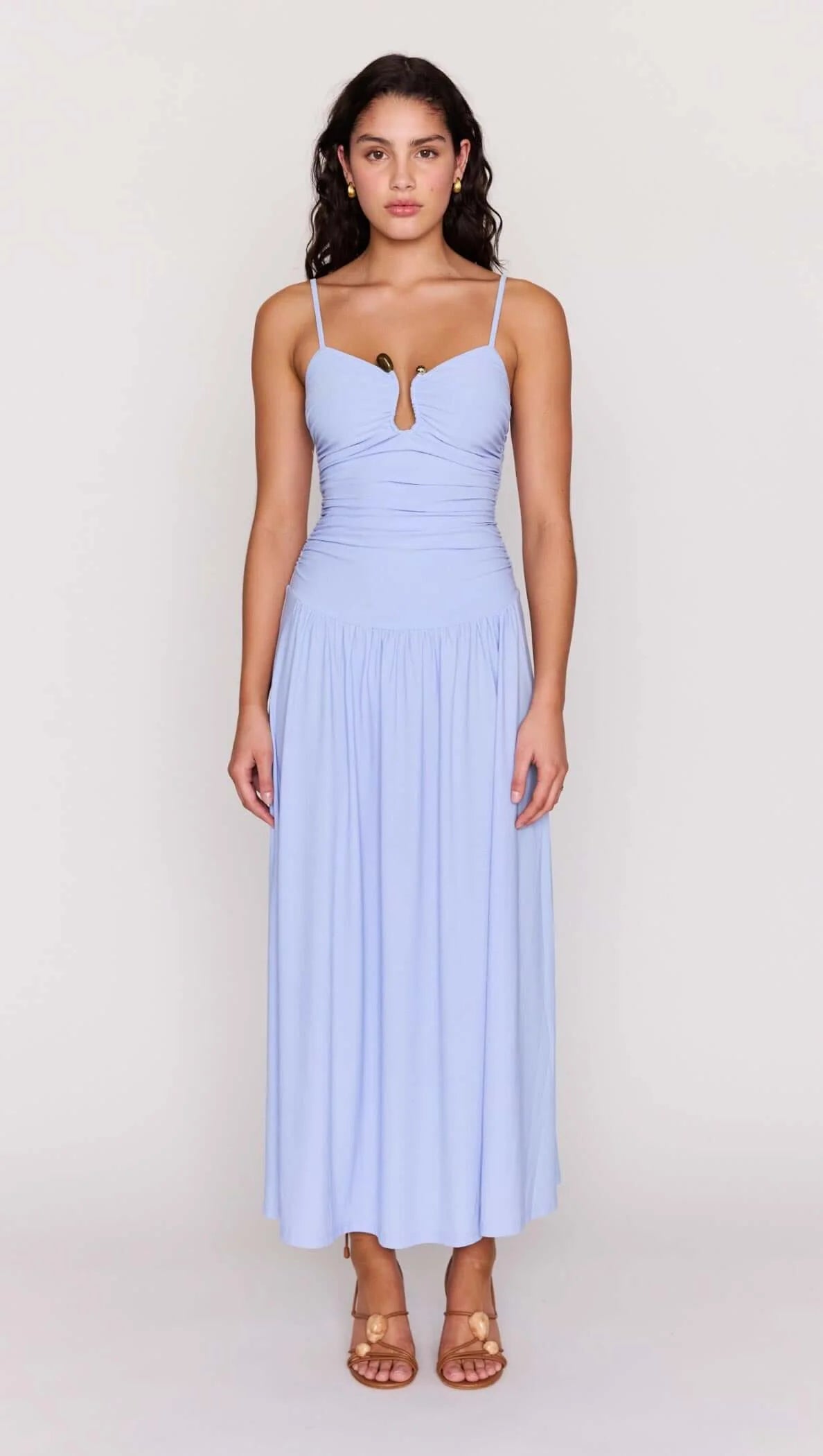 bianca mesh dress MINKPINK Powder Blue Mesh Drop Waist Maxi Dress Bianca Maxi Dress MG26