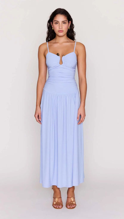 MINKPINK Powder Blue Mesh Drop Waist Maxi Dress Bianca Maxi Dress MG2601051