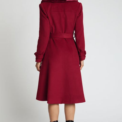 Honey and Beau High Flier Aline Coat Wine