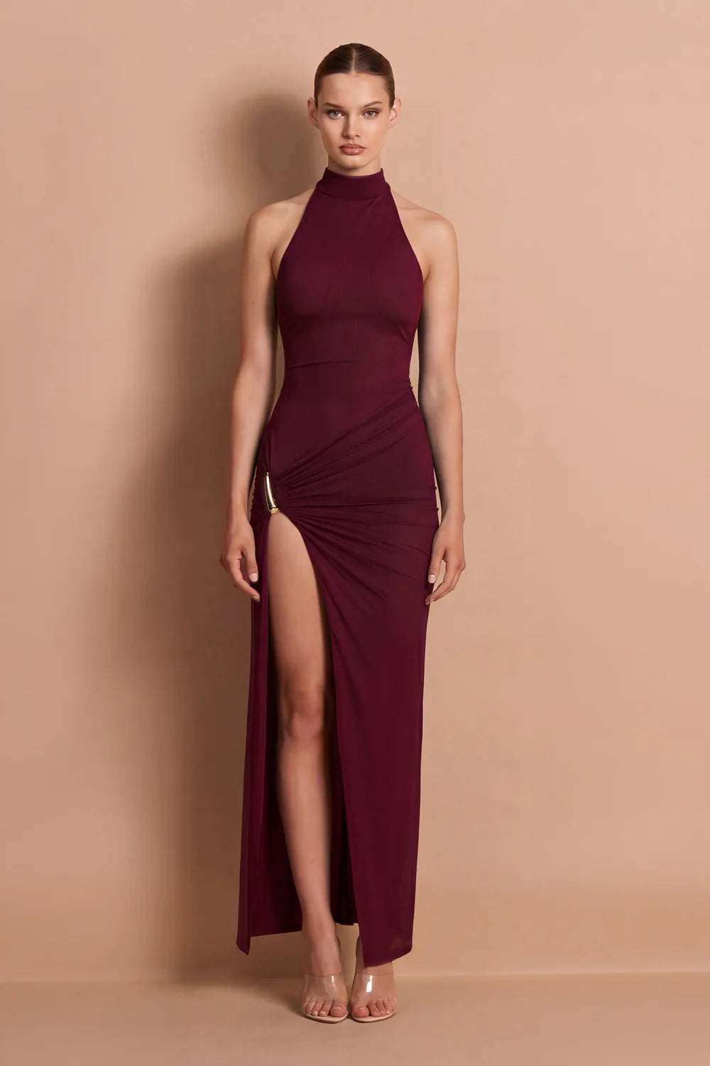 Nookie Tatum Halter Maxi NSS2603 Wine