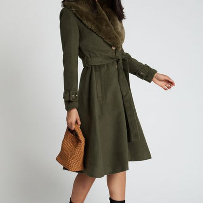 Honey and Beau High Flier Aline Coat Khaki