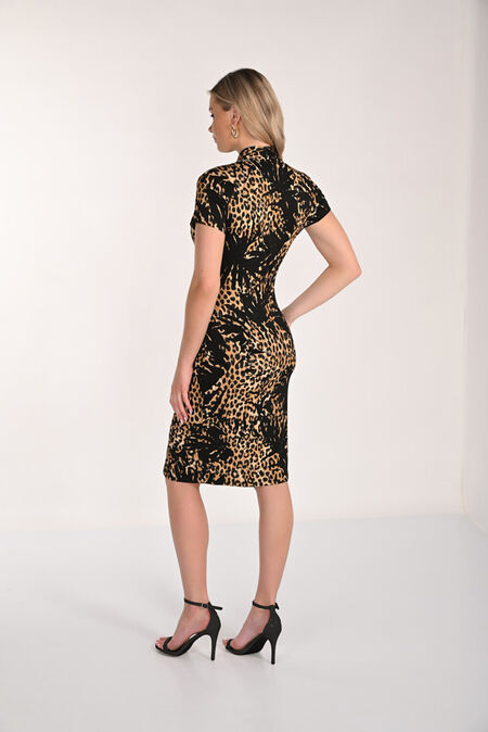 Animal Print Wrap Dress Style 266153