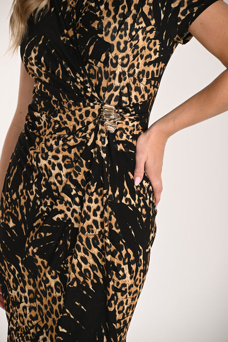 Animal Print Wrap Dress Style 266153
