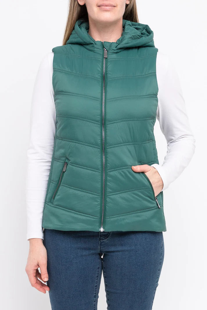 Jump - Hooded S/Less Puffer - Forest