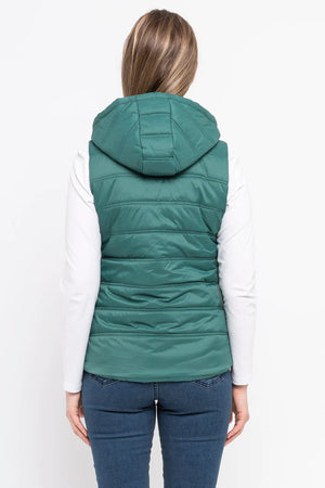 Jump - Hooded S/Less Puffer - Forest