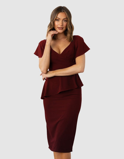 Tania Olsen Sabine Cocktail Dress- Wine