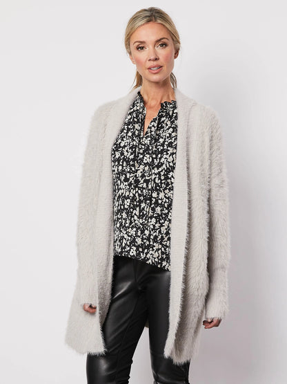 Hammock and Vine Fluffy Knit Cardi - Cement