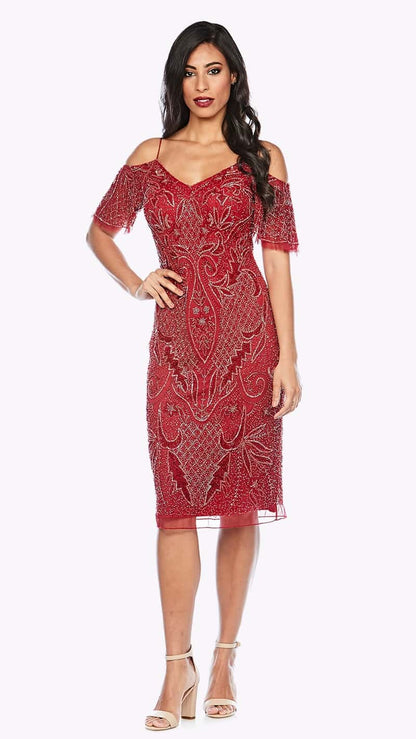 Zaliea - Cold Shoulder Cocktail dress - red