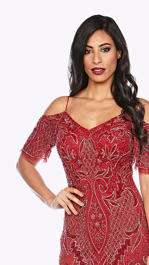 Zaliea - Cold Shoulder Cocktail dress - red