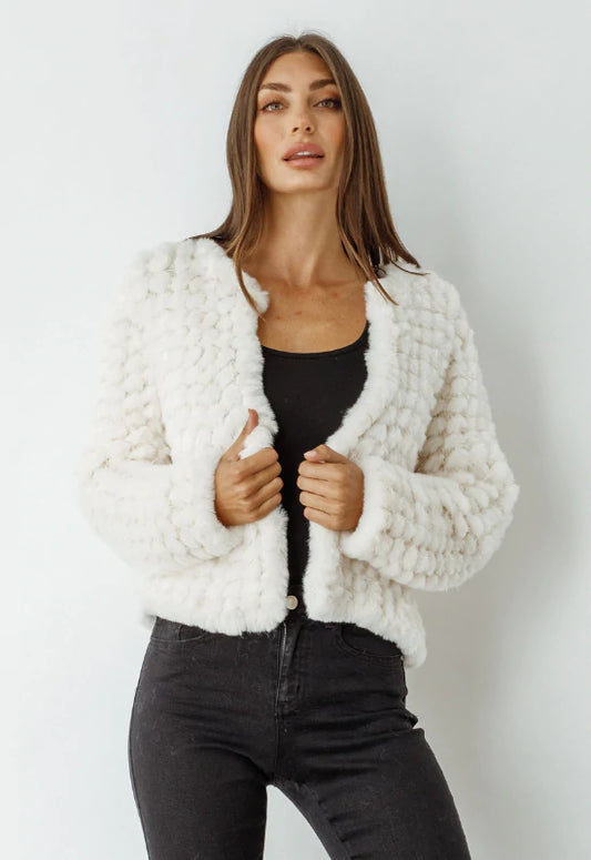 CAJU - SNOW FAUX FUR JACKE