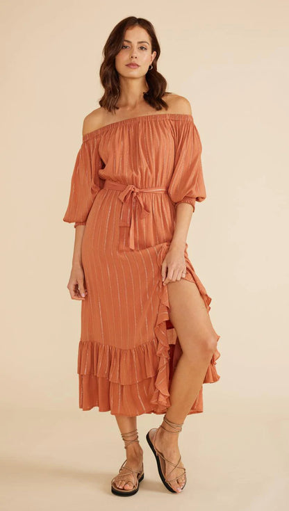 Minkpink Kaia Off Shoulder Midi Dress