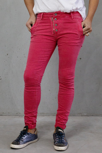 Various Colours Denim Button Jeans - Italian Star
