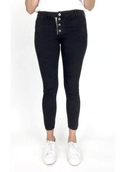 Various Colours Denim Button Jeans - Italian Star