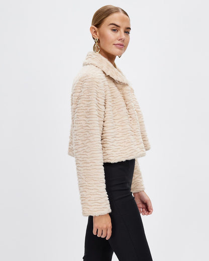 Romance Casablanca Fur Jacket Beige