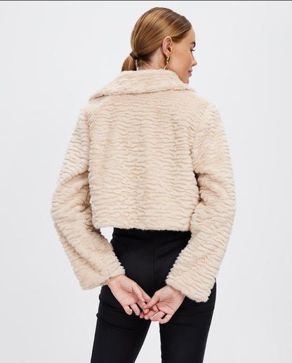 Romance Casablanca Fur Jacket Beige