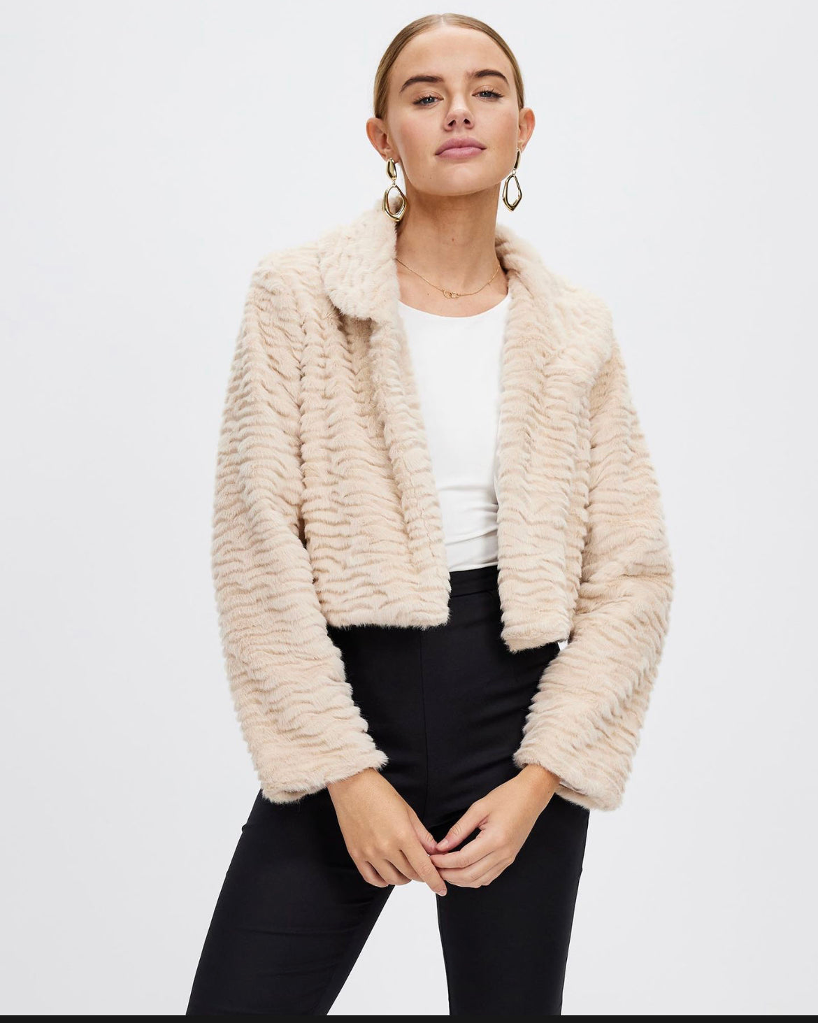 Romance Casablanca Fur Jacket Beige